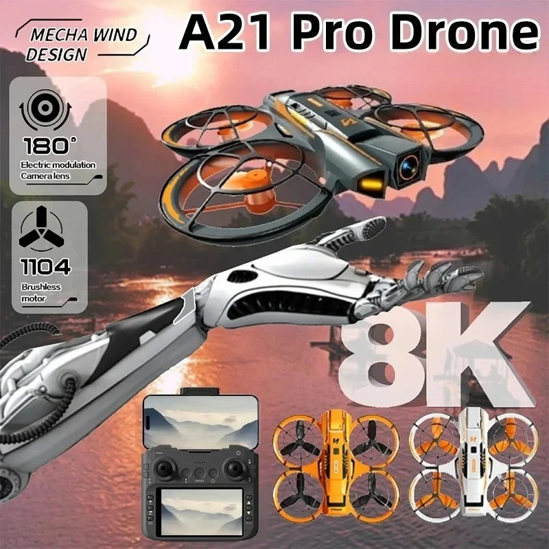Drone Surveying - オリジナルA21 Proドローン 4KプロフェッショナルFPV 8K HDデュアルカメラ WiFi