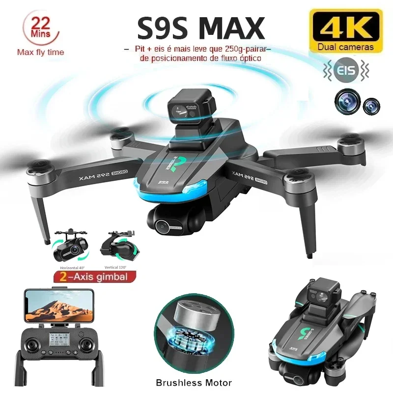 新しい S9S MAX ミニドローン 4K 2 軸 PTZ  - Drone Video Production のレビューと価格