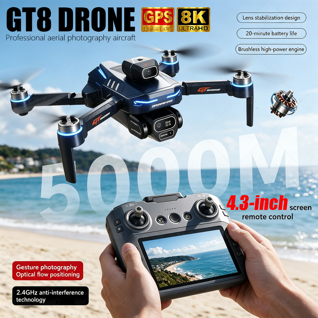NEW GT8 HD RCドローン 4Kプロフェッショナルデ - Drone Video Production のレビューと価格