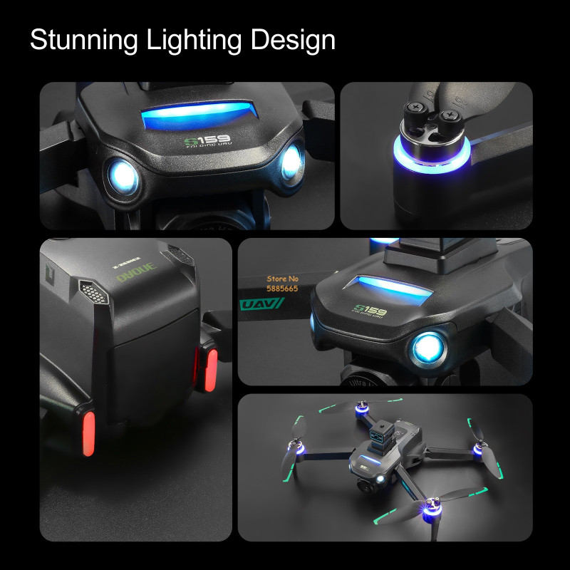 リモコン付きクワッドコプタードローン,障害物回避,LEDスク - Drone Mapping のレビューと価格
